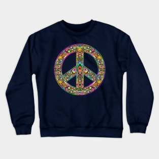 colorful decorated peace symbol Crewneck Sweatshirt